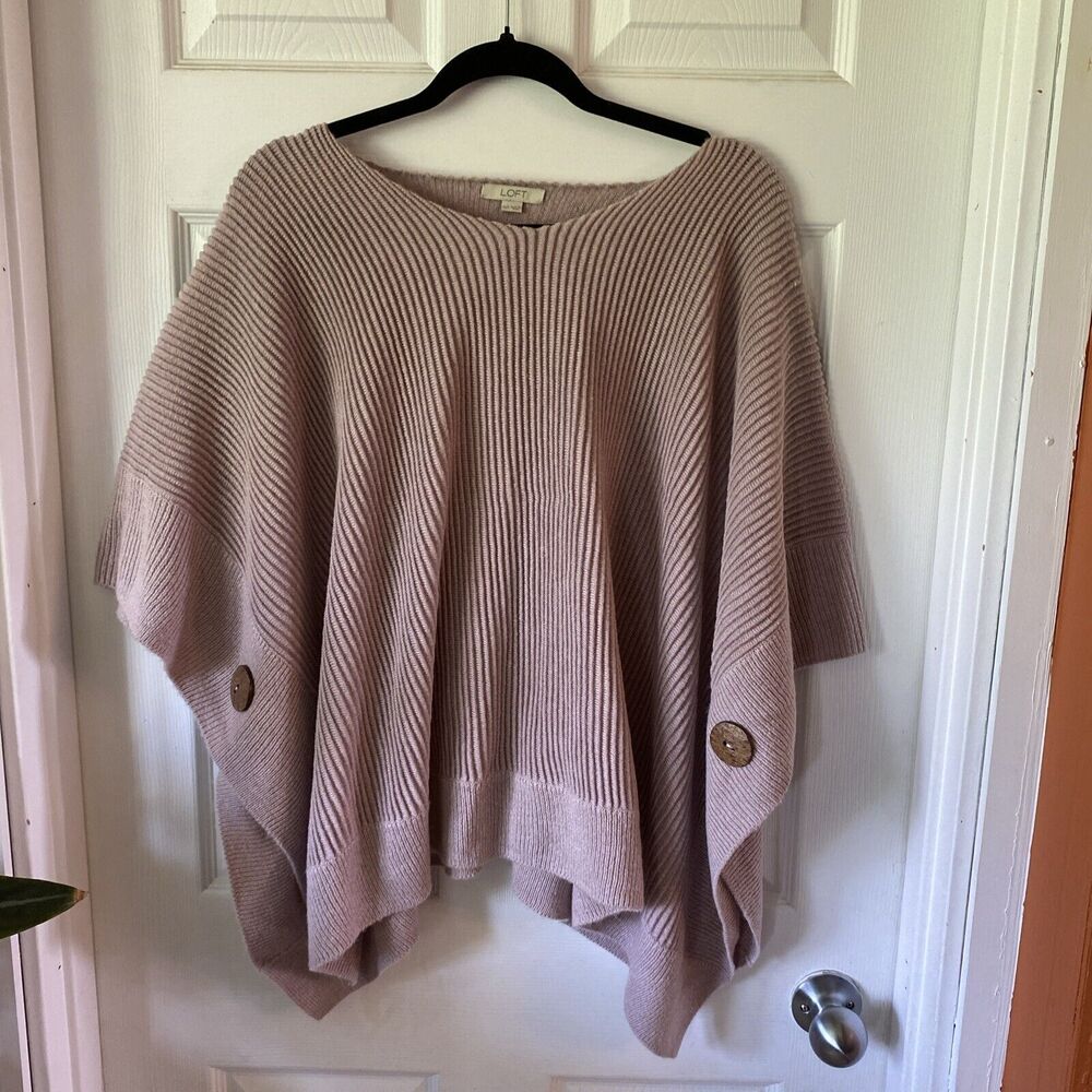 Loft Sweater Cardigan Women’s Size XS Oversized Purple Big Buttons Knit